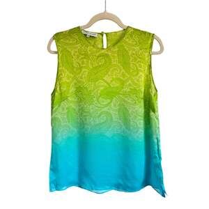 Jonathan Saunders Ombre Paisley Silk Sleeveless Blouse IT 40 US 6